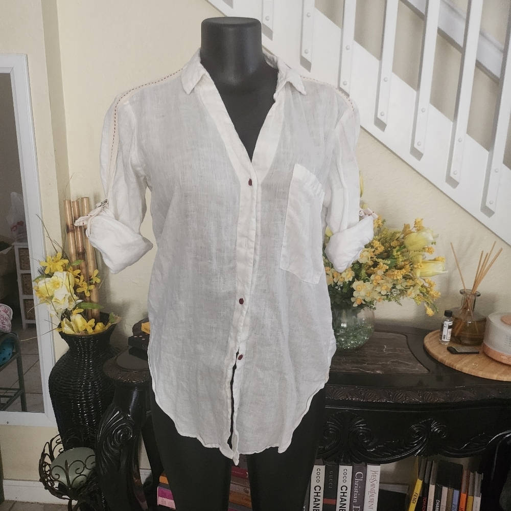 Zara button-down linen shirt size XS